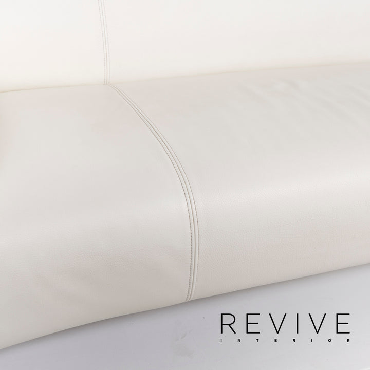 Rolf Benz 322 leather sofa white three-seater #13080