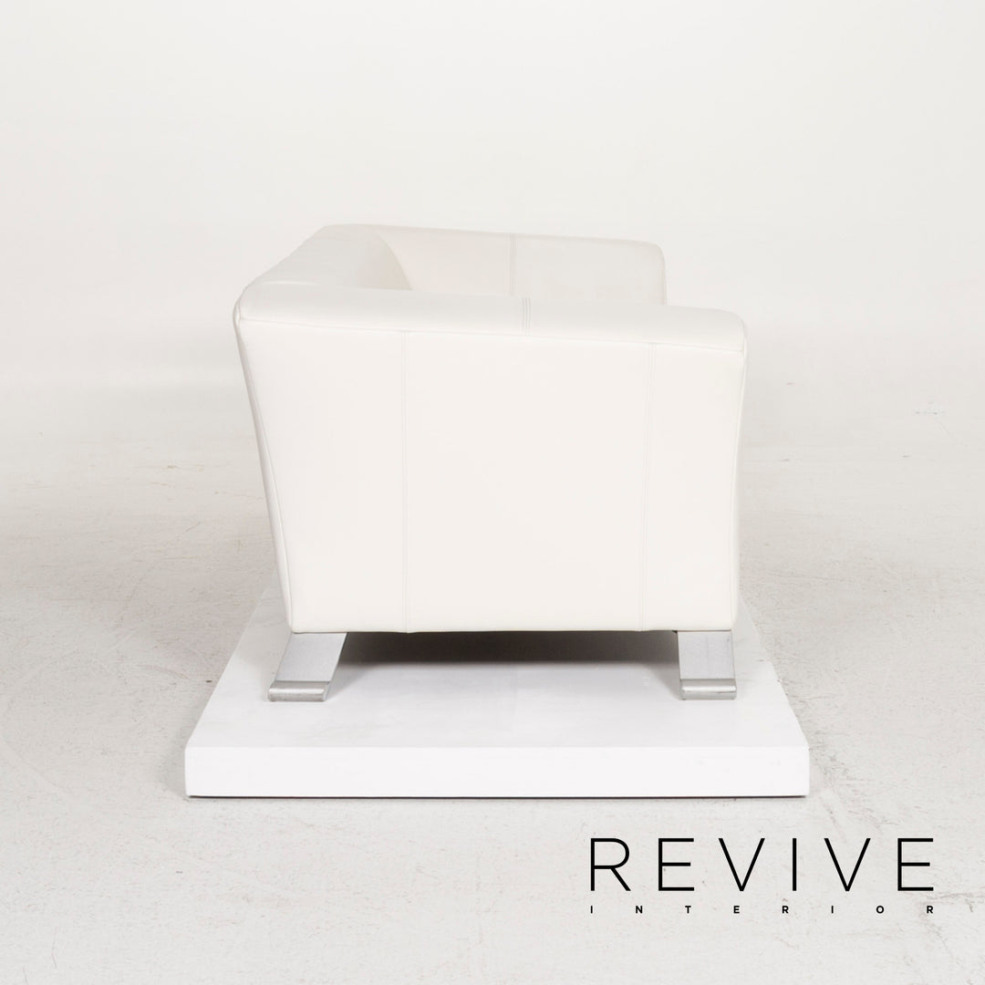 Rolf Benz 322 leather sofa white three-seater #13080