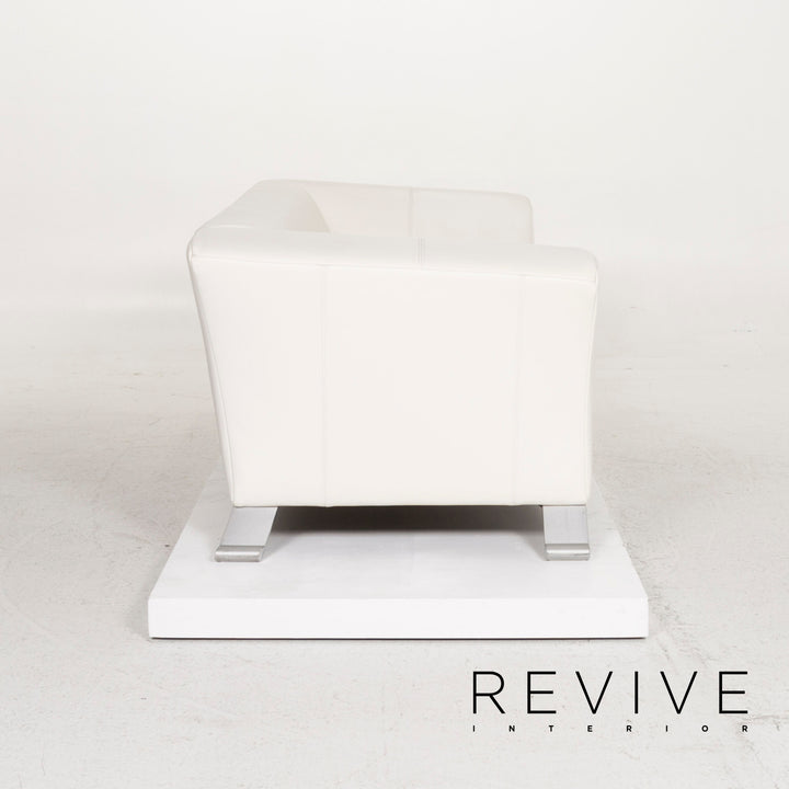 Rolf Benz 322 leather sofa white three-seater #13080