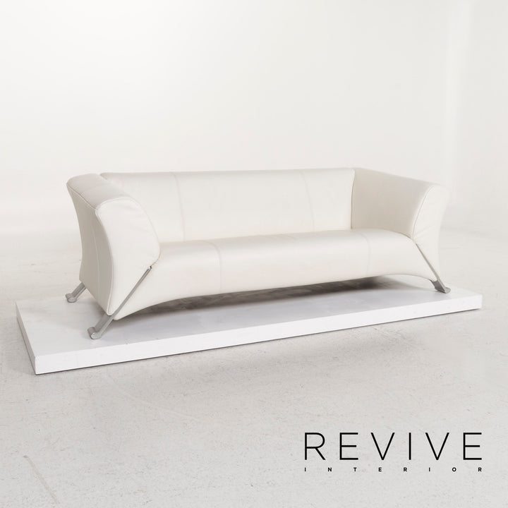 Rolf Benz 322 leather sofa white three-seater #13080
