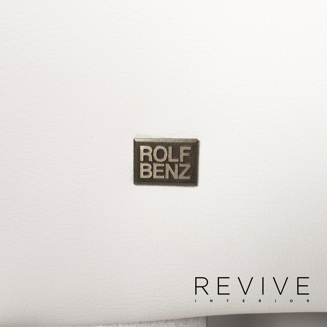 Rolf Benz 322 leather sofa white three-seater #13080