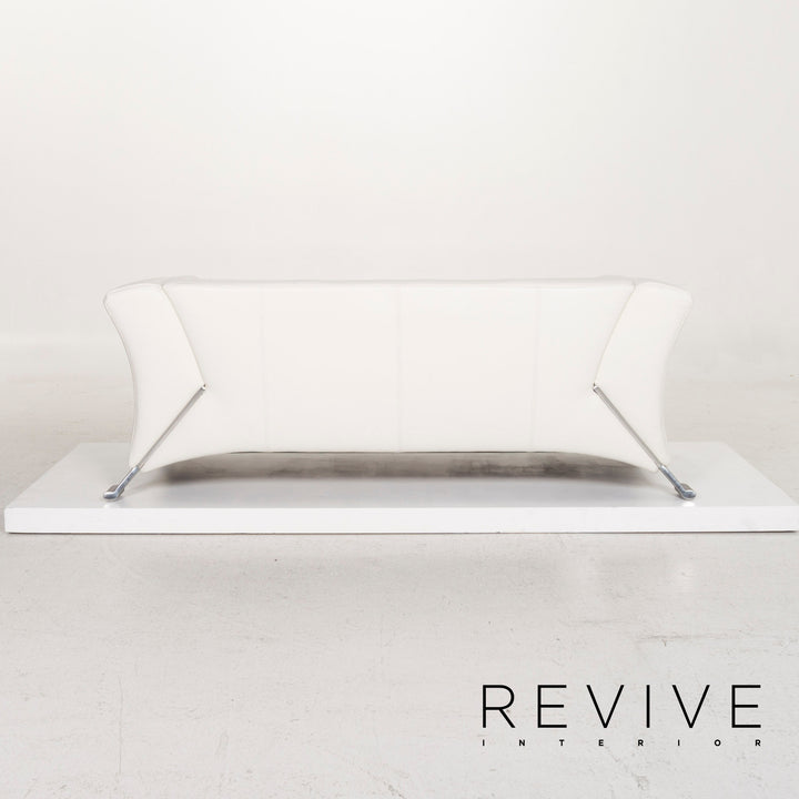 Rolf Benz 322 leather sofa white three-seater #13272