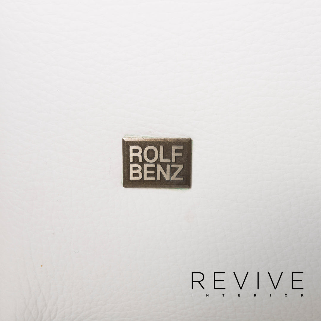 Rolf Benz 322 leather sofa white three-seater #13272