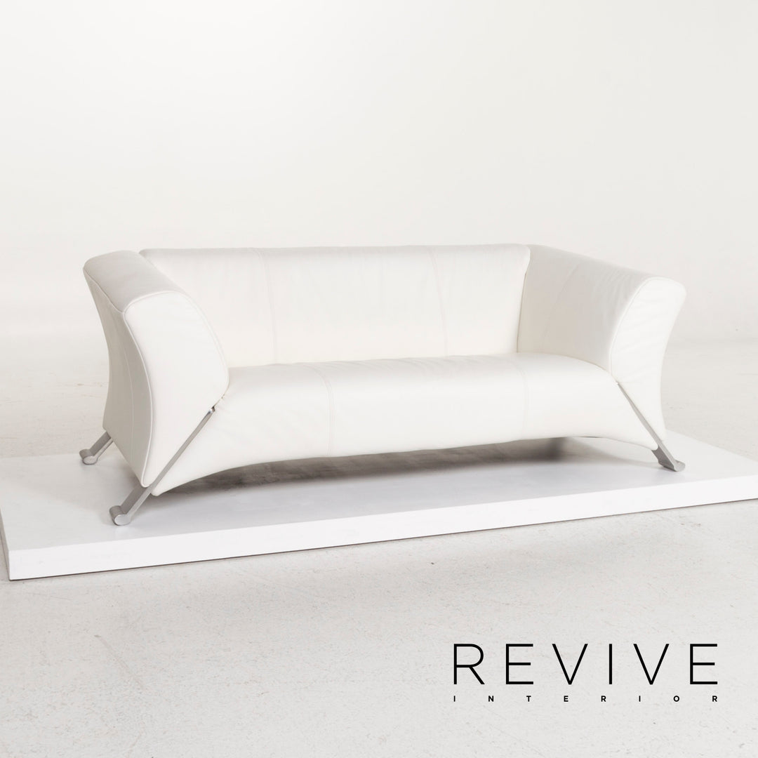 Rolf Benz 322 leather sofa white three-seater #13272