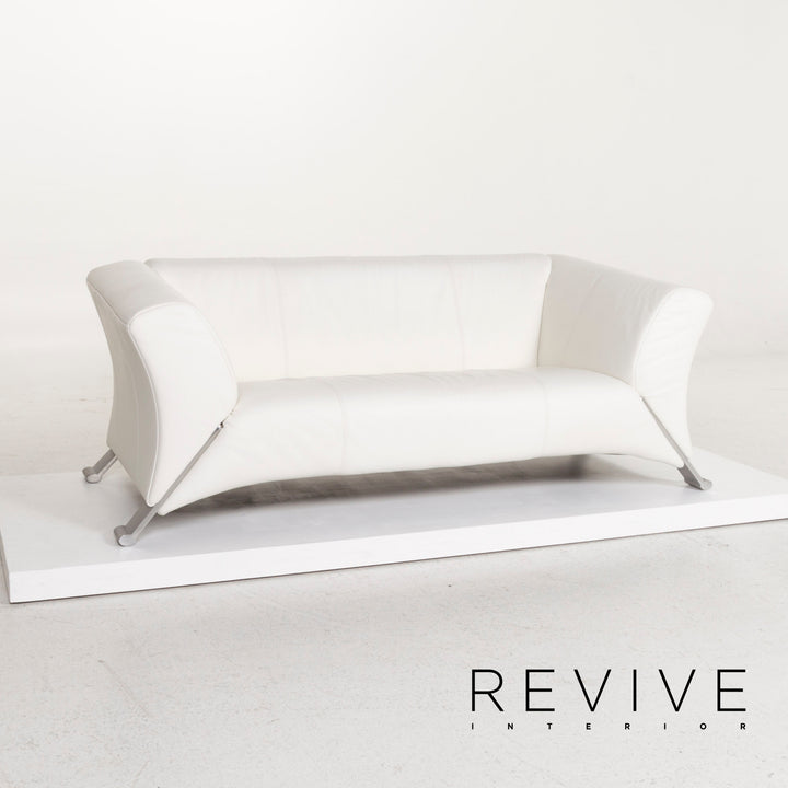 Rolf Benz 322 leather sofa white three-seater #13272