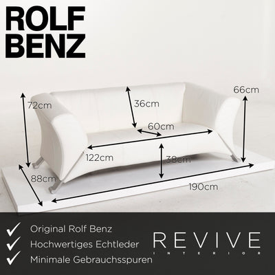Rolf Benz 322 Leder Sofa Weiß Dreisitzer #13272
