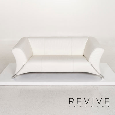 Rolf Benz 322 Leder Sofa Weiß Zweisitzer #13079
