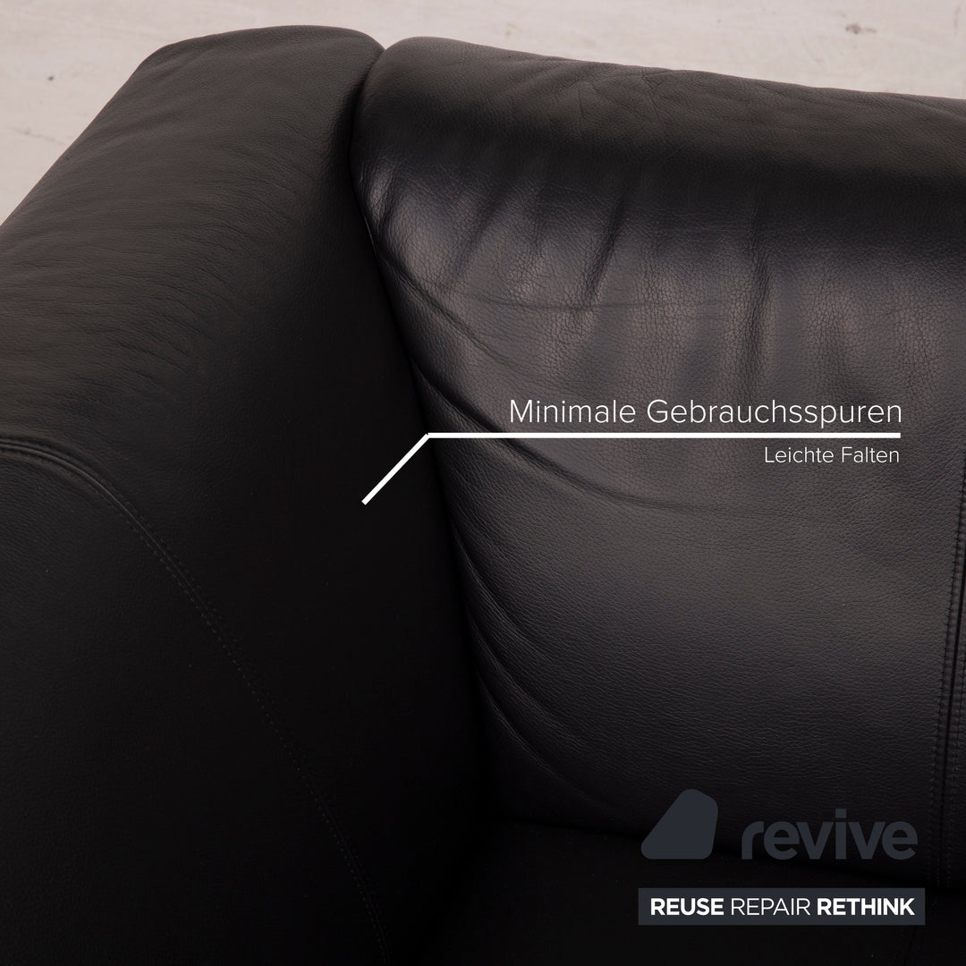Rolf Benz 322 leather two-seater sofa