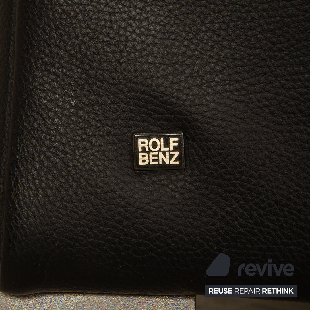 Rolf Benz 322 leather two-seater black sofa couch
