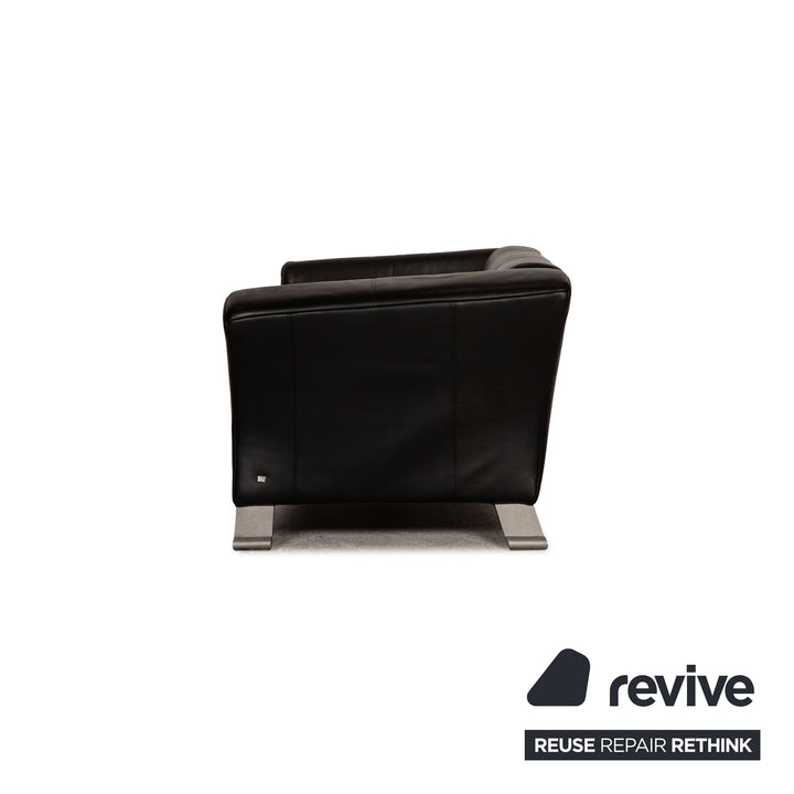 Rolf Benz 322 leather two-seater black sofa couch