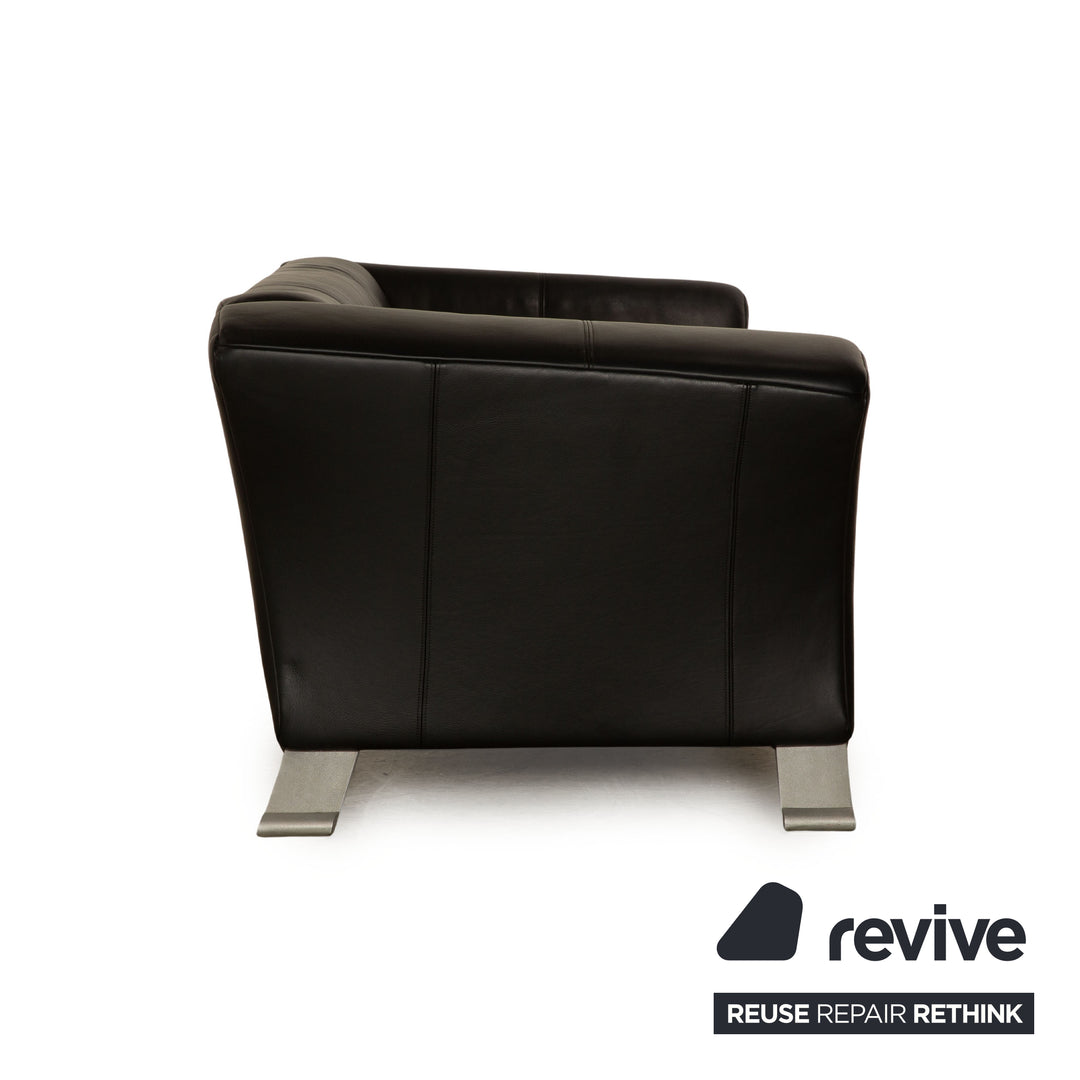 Rolf Benz 322 leather two-seater black sofa couch