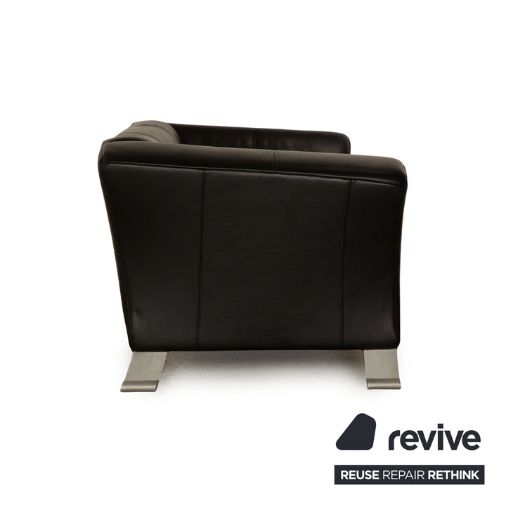 Rolf Benz 322 leather two-seater black sofa couch