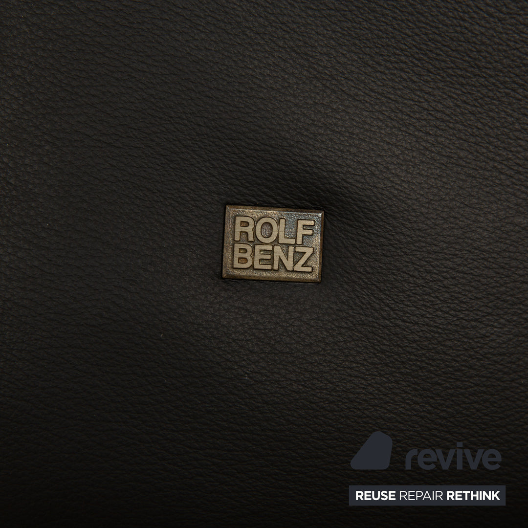 Rolf Benz 322 leather two-seater black sofa couch