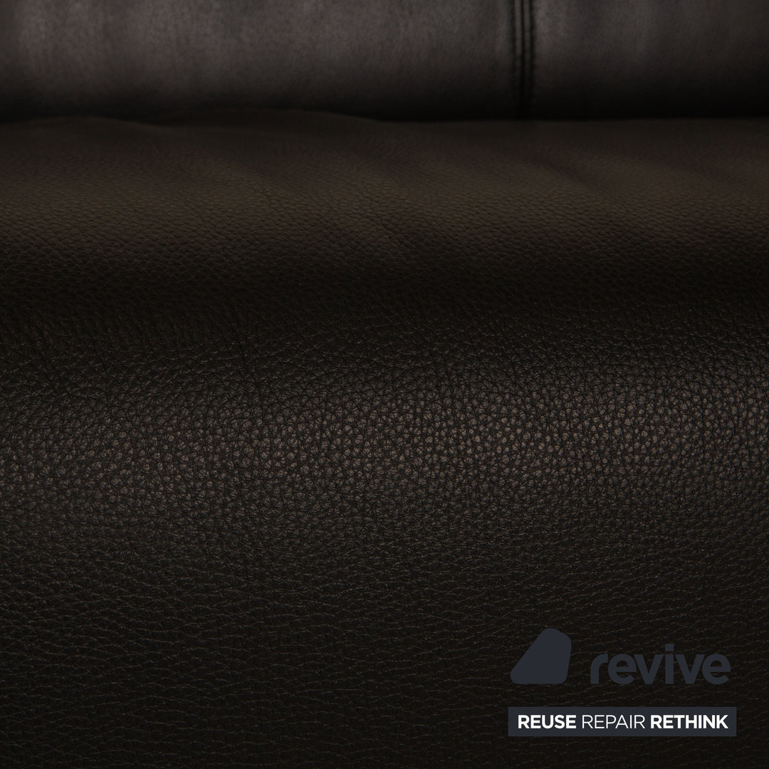 Rolf Benz 322 leather two-seater black sofa couch