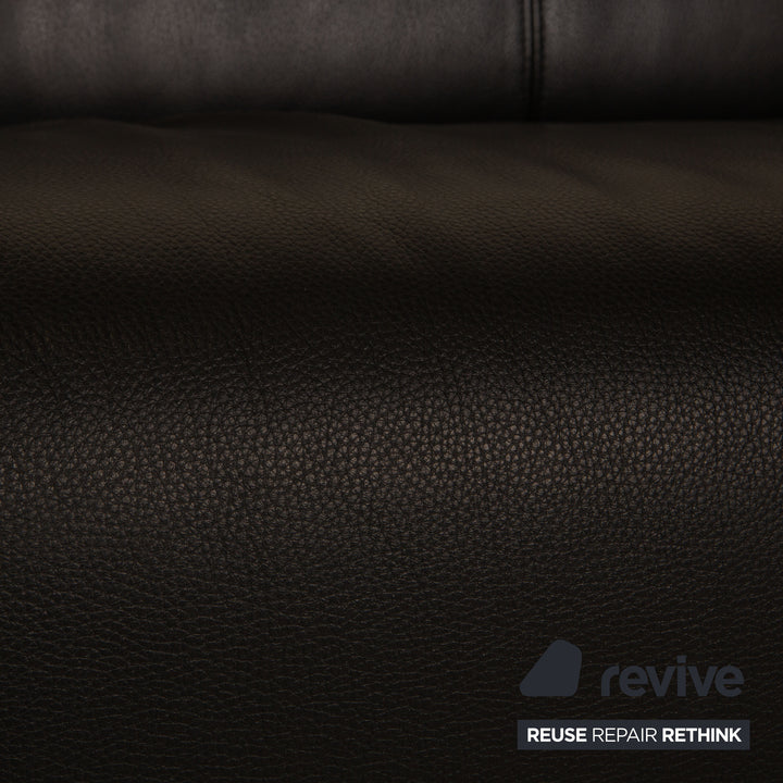 Rolf Benz 322 leather two-seater black sofa couch