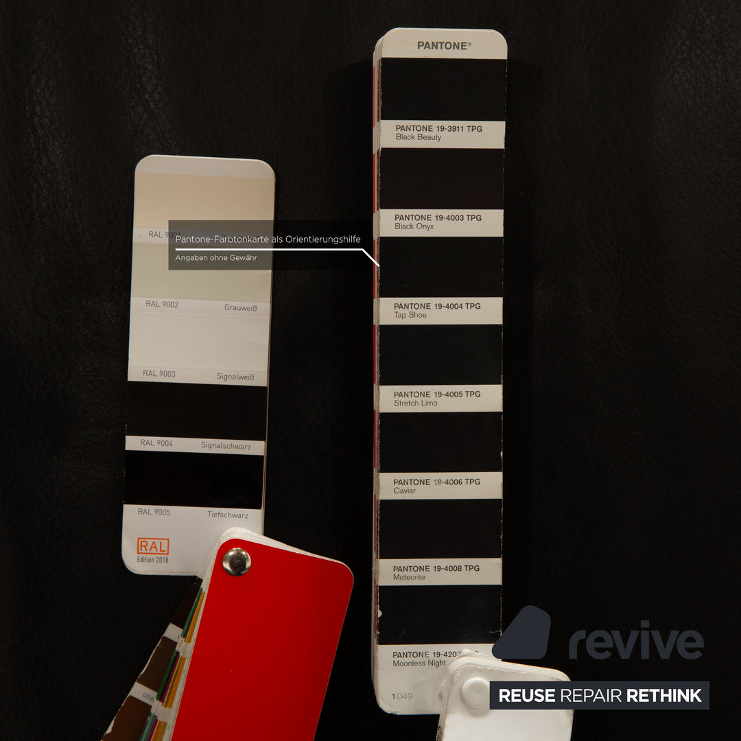 Rolf Benz 322 leather two-seater black sofa couch