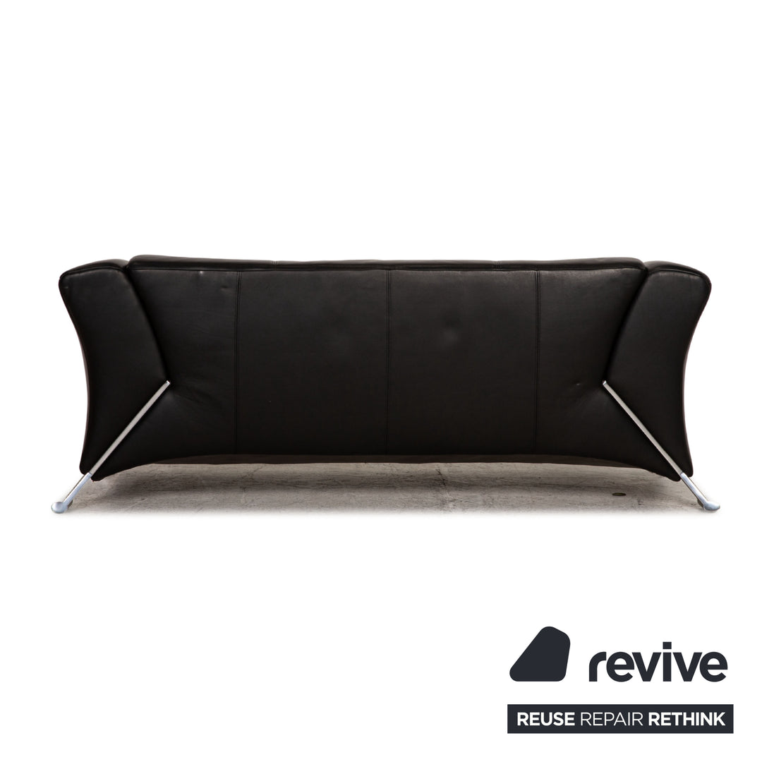 Rolf Benz 322 leather two-seater black sofa couch