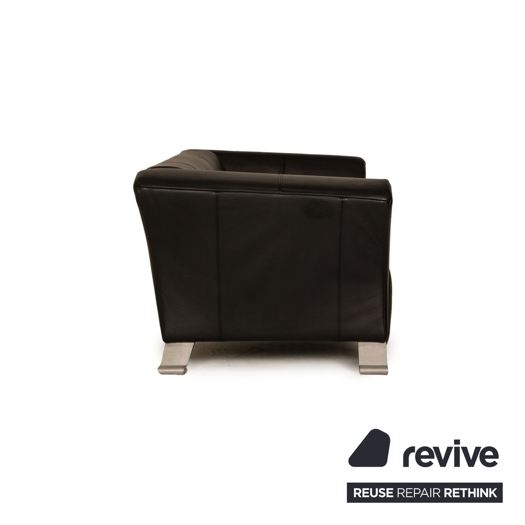Rolf Benz 322 leather two-seater black sofa couch