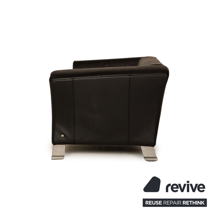 Rolf Benz 322 leather two-seater black sofa couch
