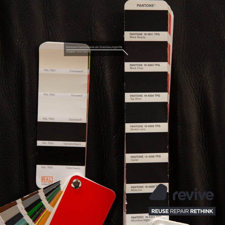 Rolf Benz 322 leather two-seater black sofa couch