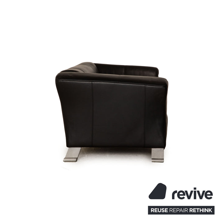 Rolf Benz 322 leather two-seater black sofa couch