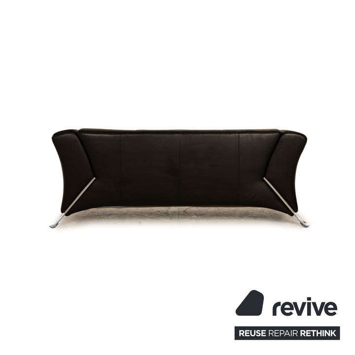 Rolf Benz 322 leather two-seater black sofa couch