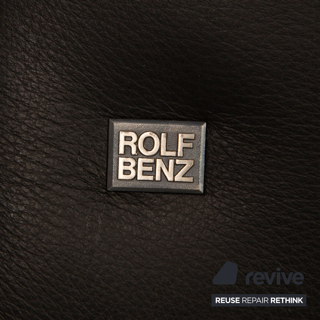 Rolf Benz 322 leather two-seater black sofa couch