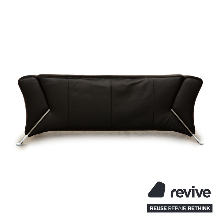 Rolf Benz 322 leather two-seater black sofa couch