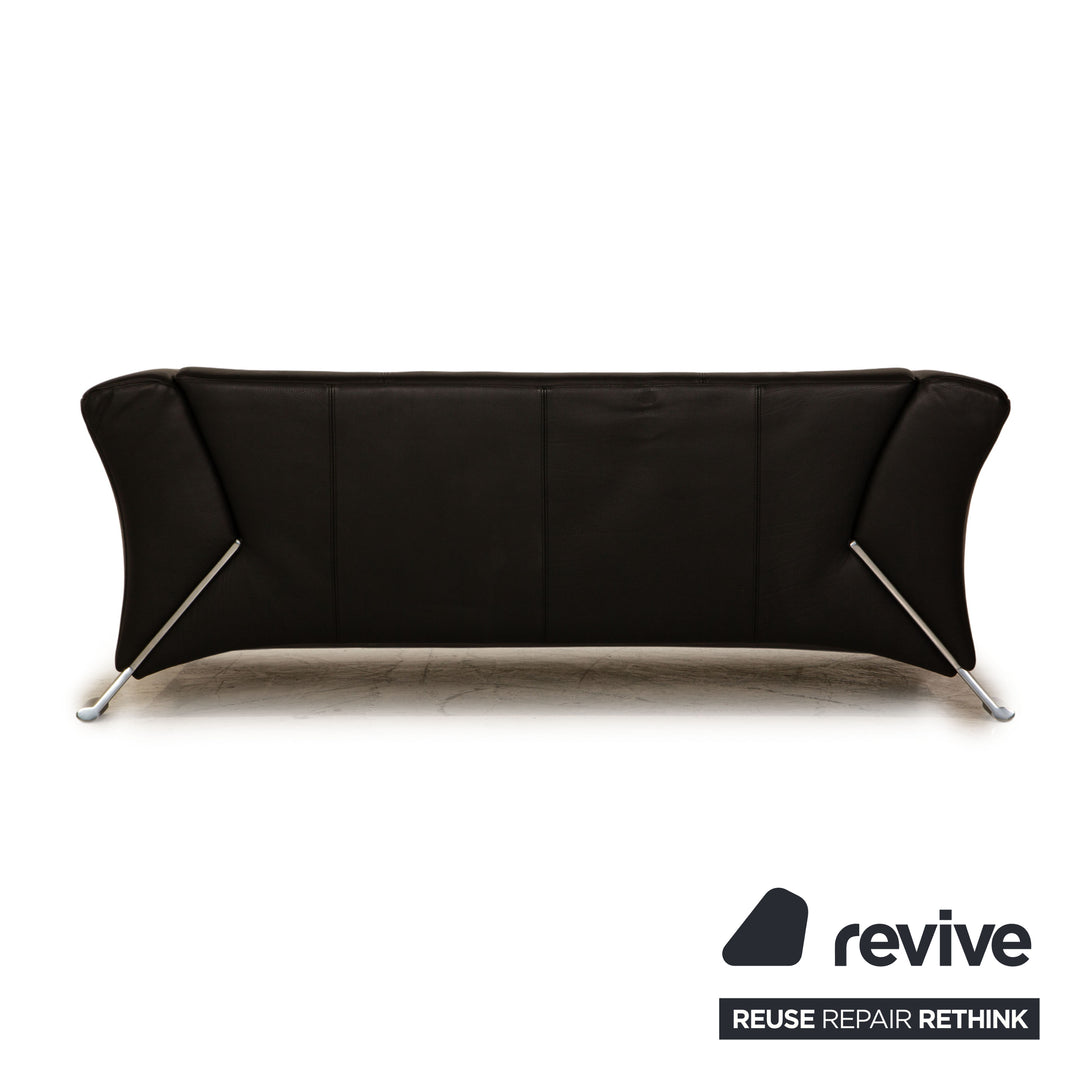 Rolf Benz 322 leather two-seater black sofa couch