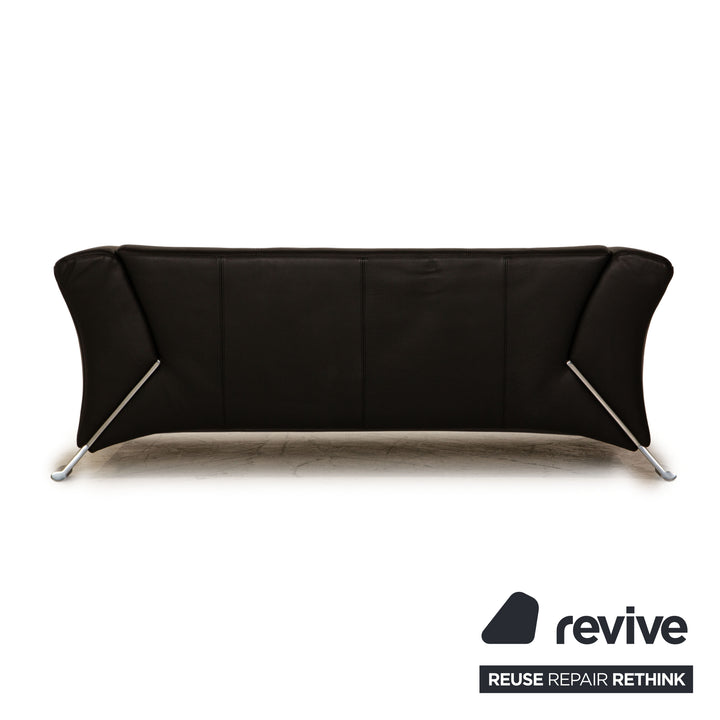 Rolf Benz 322 leather two-seater black sofa couch