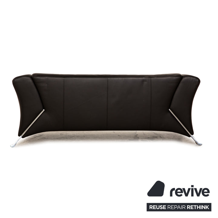 Rolf Benz 322 leather two-seater black sofa couch