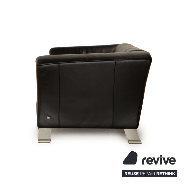 Rolf Benz 322 leather two-seater black sofa couch