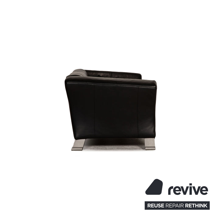 Rolf Benz 322 leather two-seater black sofa couch