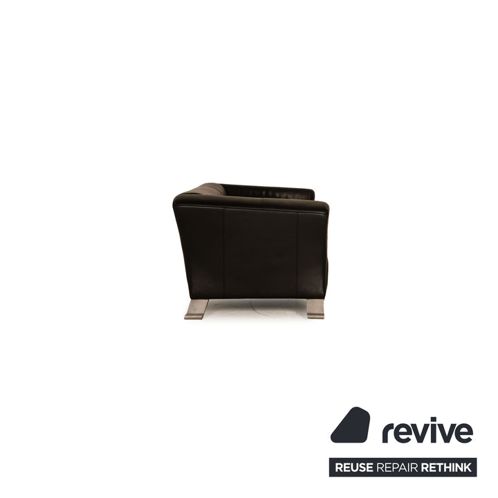 Rolf Benz 322 leather two-seater black sofa couch