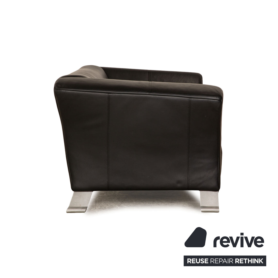 Rolf Benz 322 leather two-seater black sofa couch