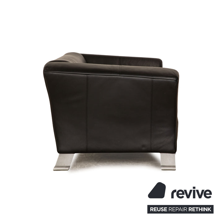 Rolf Benz 322 leather two-seater black sofa couch