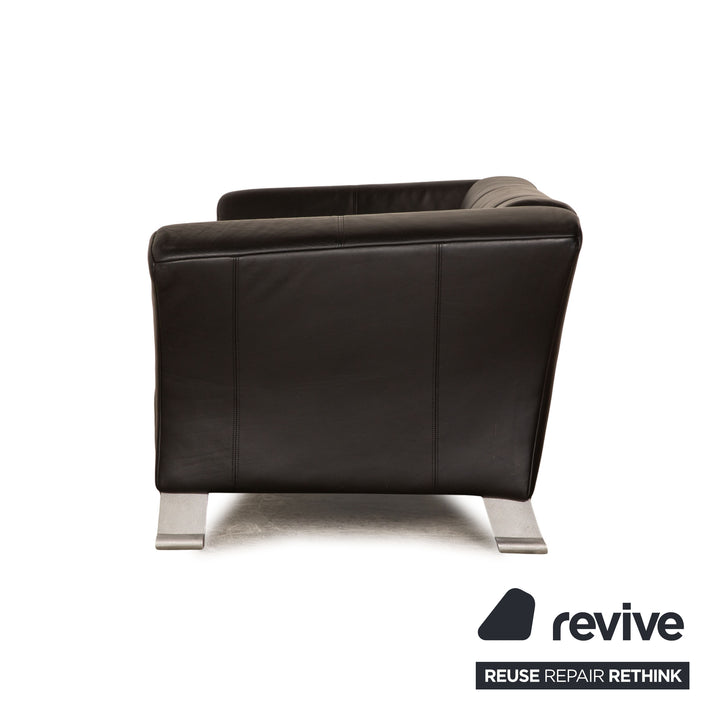 Rolf Benz 322 leather two-seater black sofa couch