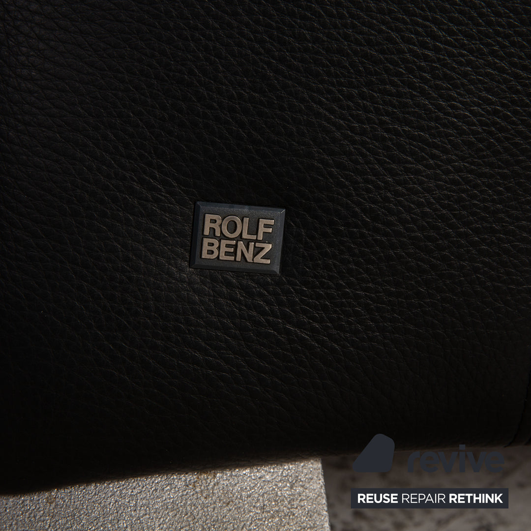 Rolf Benz 322 leather two-seater black sofa couch