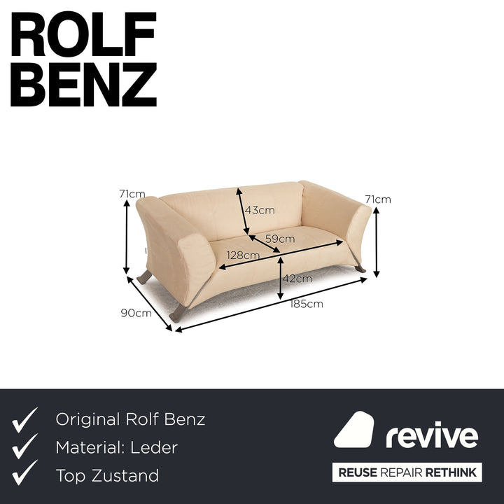 Rolf Benz 322 Stoff Sofa Creme Dreisitzer Couch Neubezug