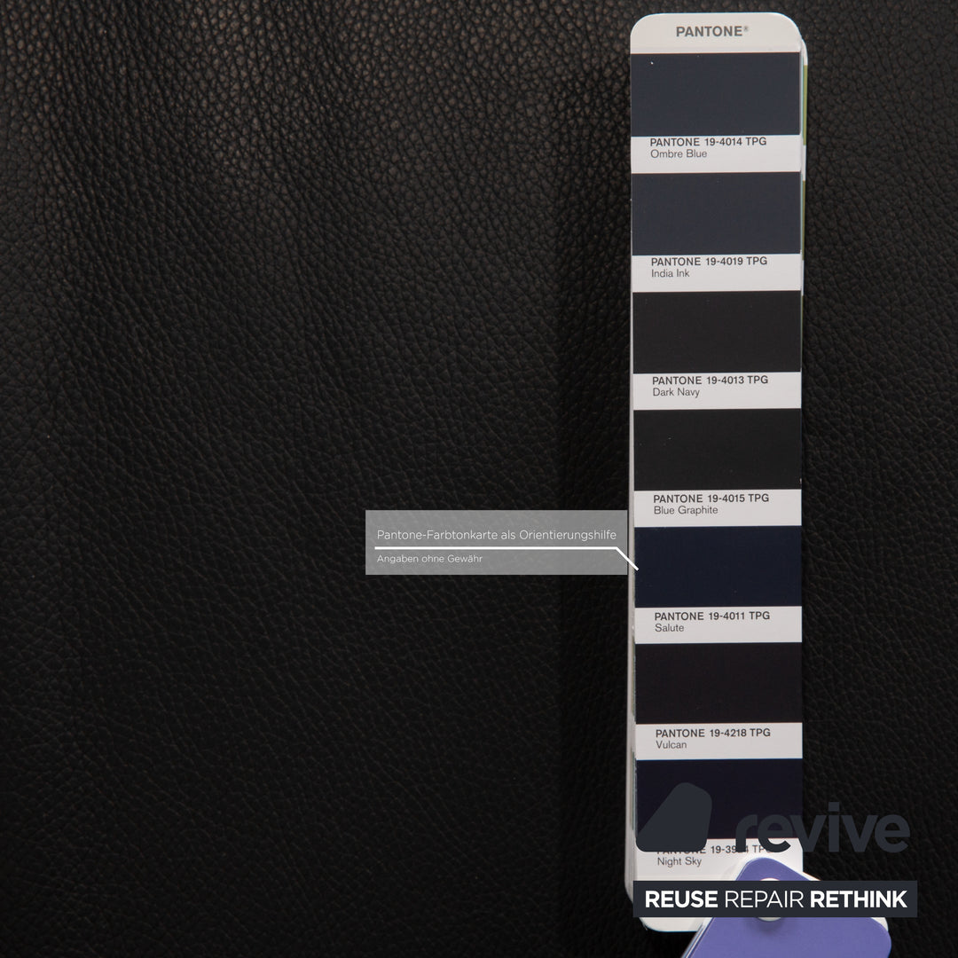 Rolf Benz 322 two-seater leather sofa dark blue couch