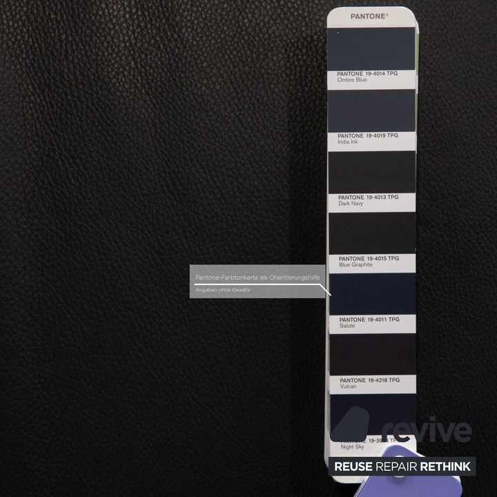 Rolf Benz 322 two-seater leather sofa dark blue couch