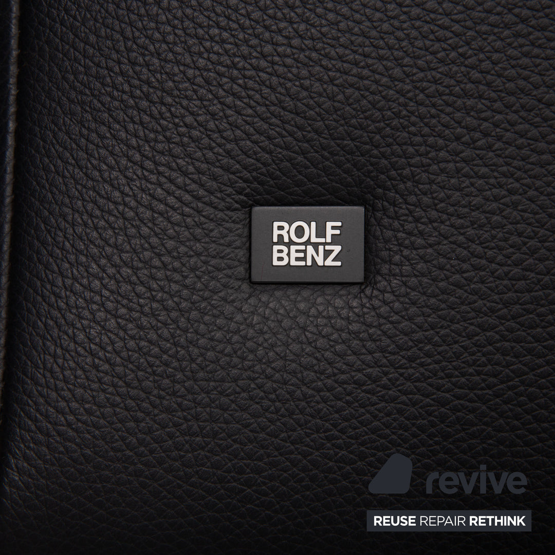 Rolf Benz 322 two-seater leather sofa dark blue couch