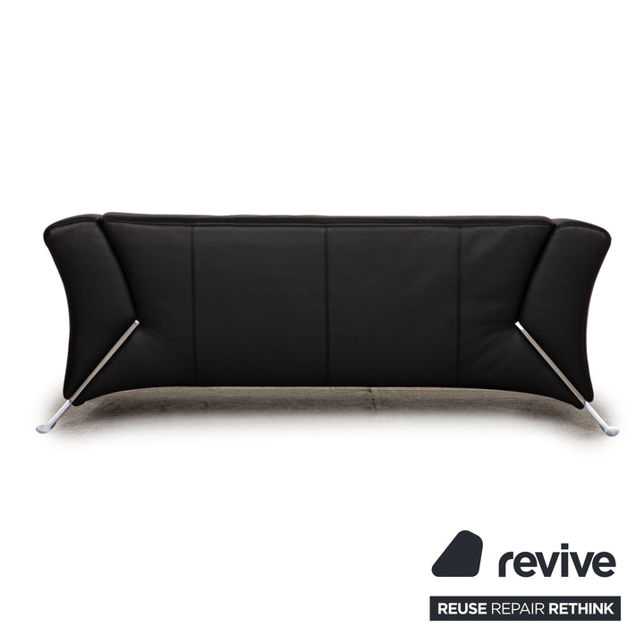 Rolf Benz 322 two-seater leather sofa dark blue couch