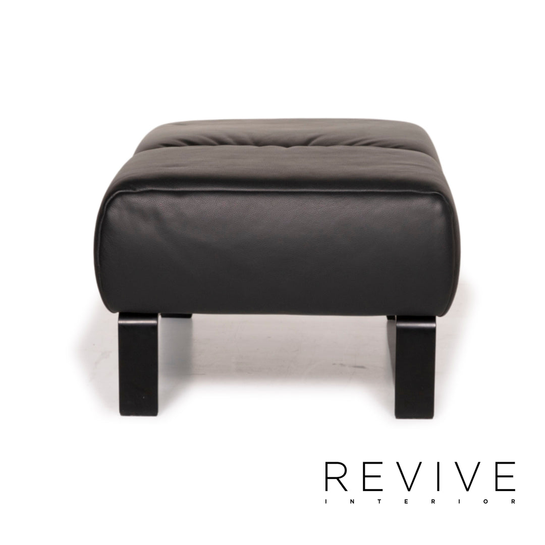 Tabouret en cuir Rolf Benz 323 noir