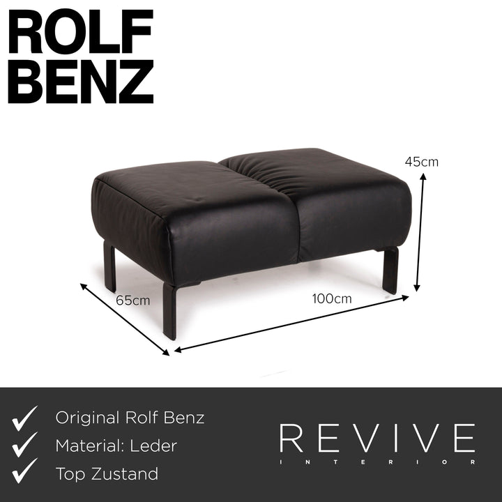 Tabouret en cuir Rolf Benz 323 noir