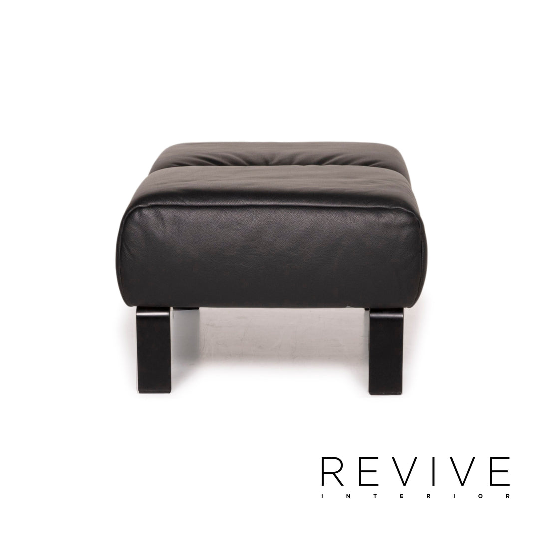 Tabouret en cuir Rolf Benz 323 noir