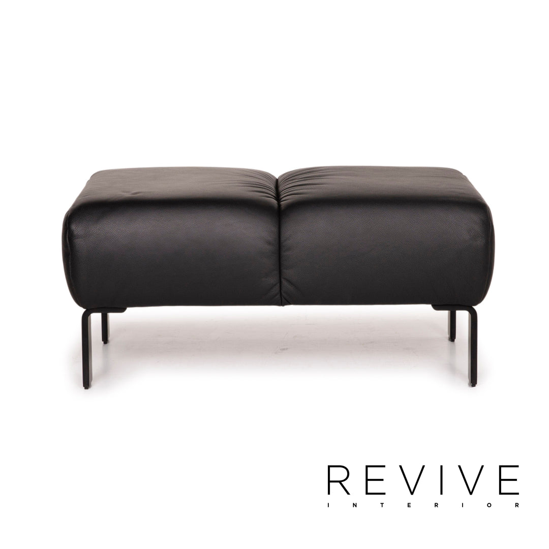 Tabouret en cuir Rolf Benz 323 noir