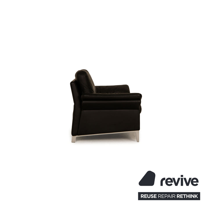 Rolf Benz 3300 leather two-seater black sofa couch