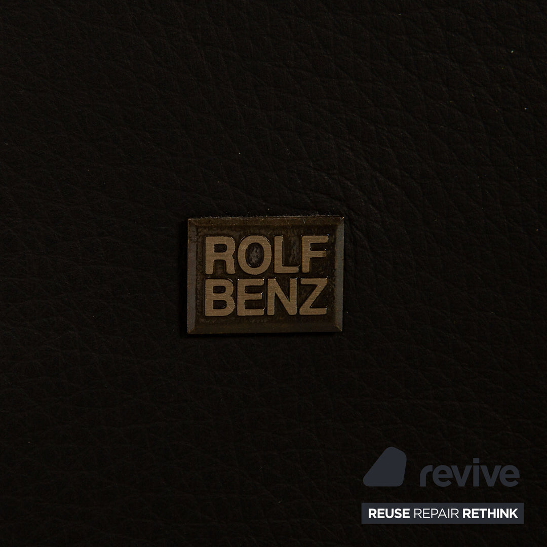 Rolf Benz 3300 leather two-seater black sofa couch