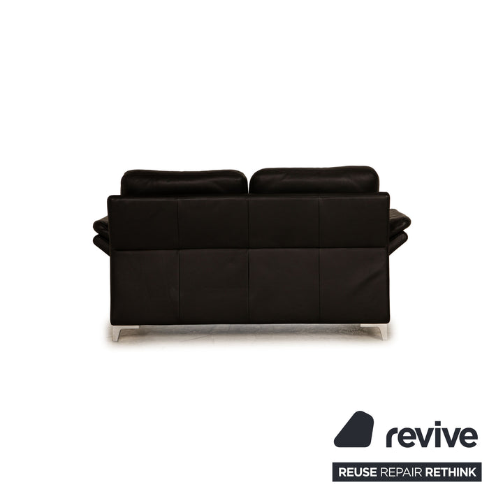Rolf Benz 3300 leather two-seater black sofa couch